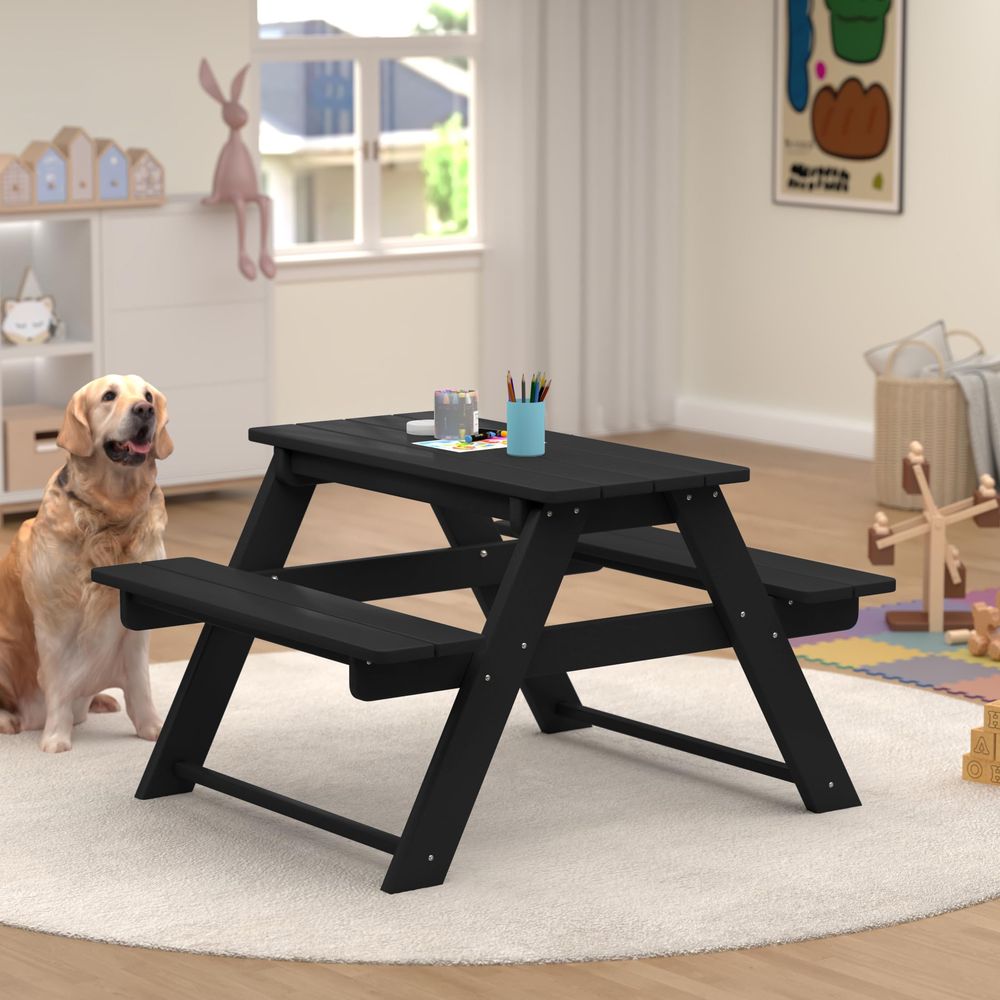 Kids Outdoor Chair And Table - Kids Picnic Table, HDPE All Weather
