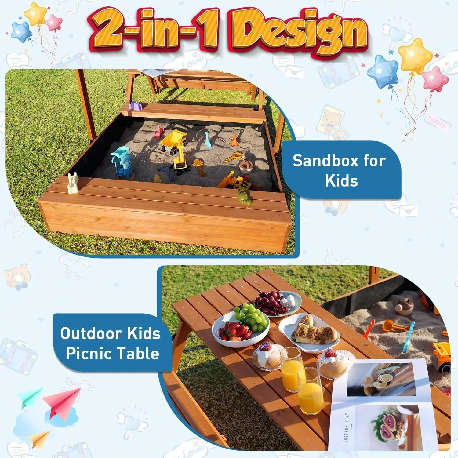 Kids Outdoor Furniture Set - [Hot Deal, Limited Time Offer!]Sandpit with