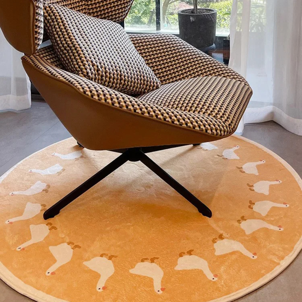 Kids Outdoor Chair And Table - Cartoon Cute Animal Round Carpets Lounge