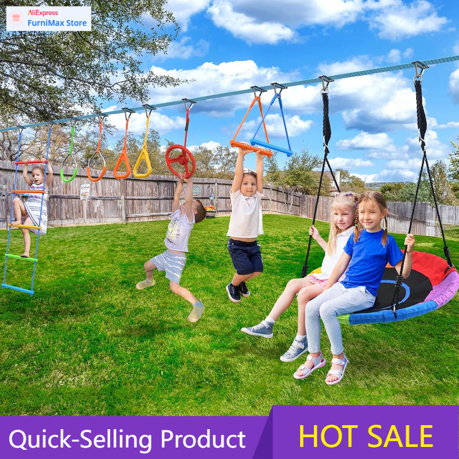 Kids Outdoor Ninja Set - Limited-time promotion Hapfan 50 FT Ninja