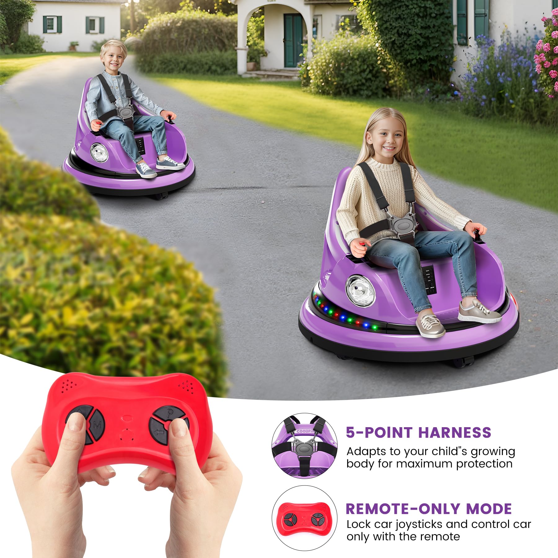 Kids Outdoor Electric Car - 12V Kids Electric Bumper Car Battery