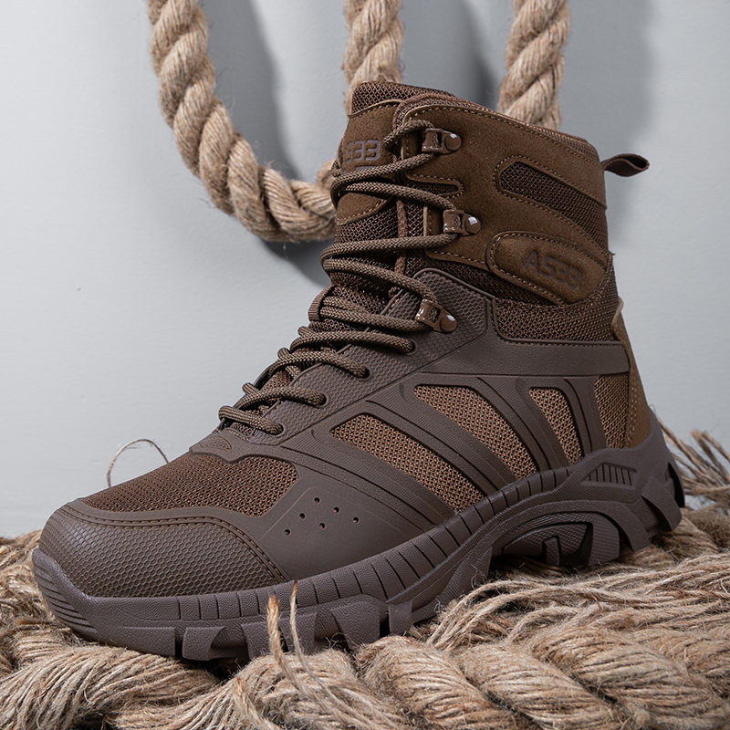 Kids Outdoor Climbing Structure - Men Tactical Boots Lace Up Desert