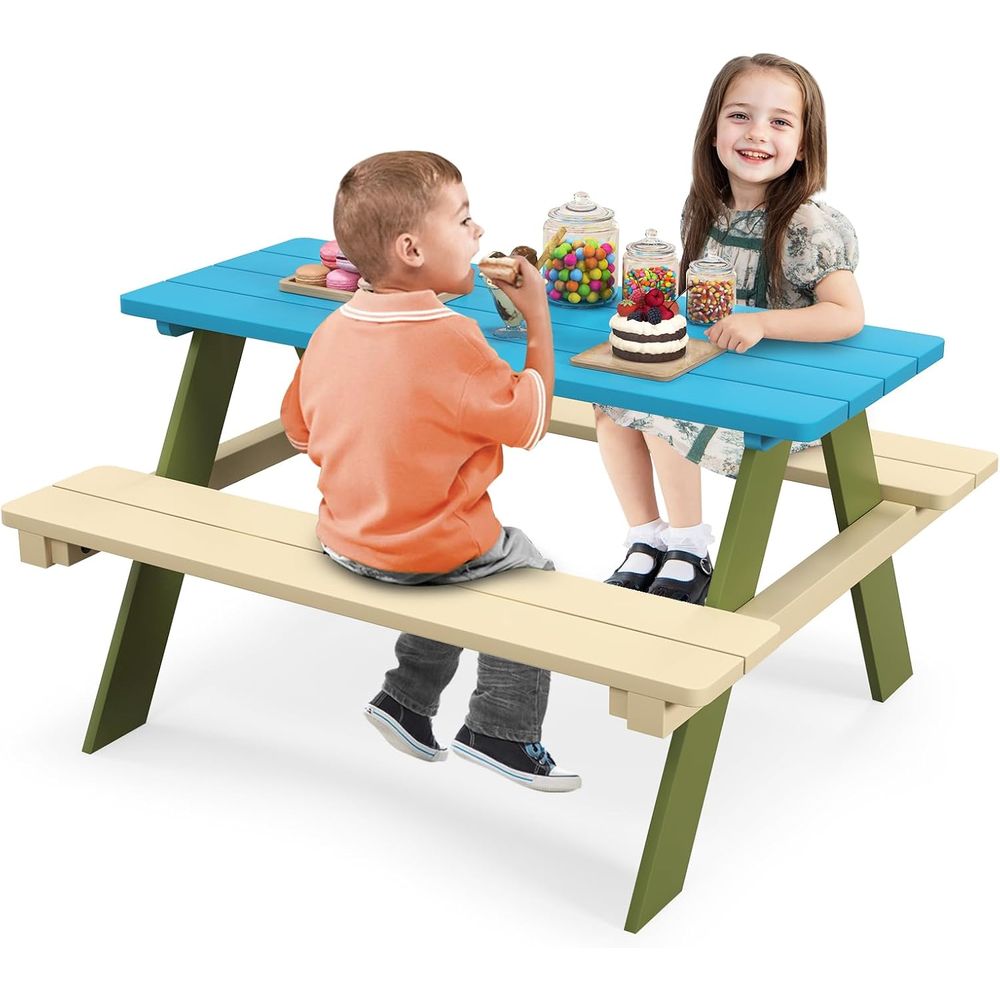 Kids Outdoor Furniture Set - Acacia Wood Picnic Table and Benches