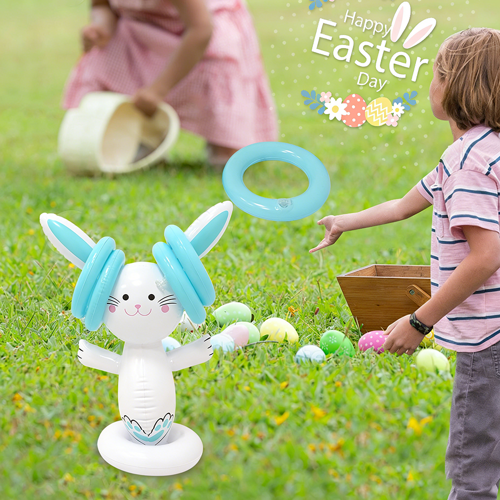 Kids Outdoor Play - Easter Inflatable Bunny Ring Toss Game