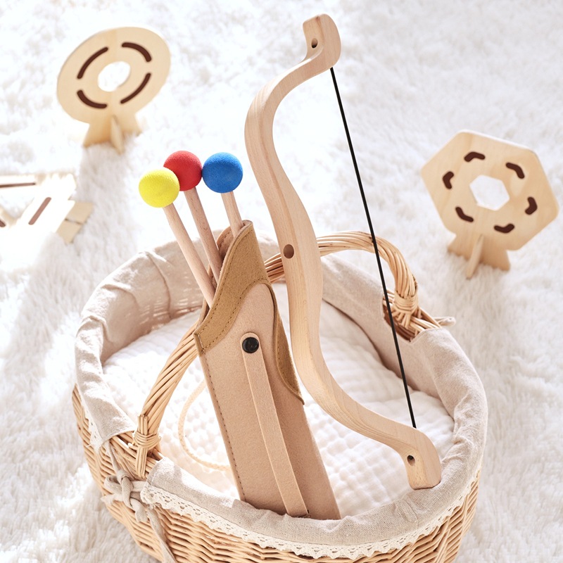 Kids Outdoor Archery Set - Kids Bow and Arrow Set Wooden