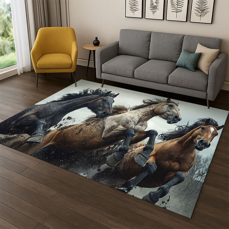 Kids Outdoor Area - Horse Pentium Steed Animal Cartoon Carpet