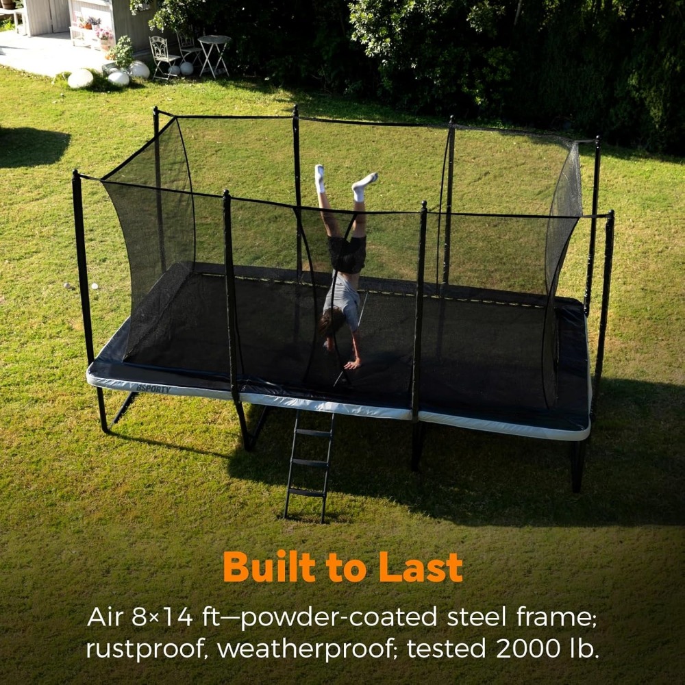 Kids Outdoor Furniture Set - Rectangle Trampoline 1800LBS Heavy-Duty Outdoor Gymnastics