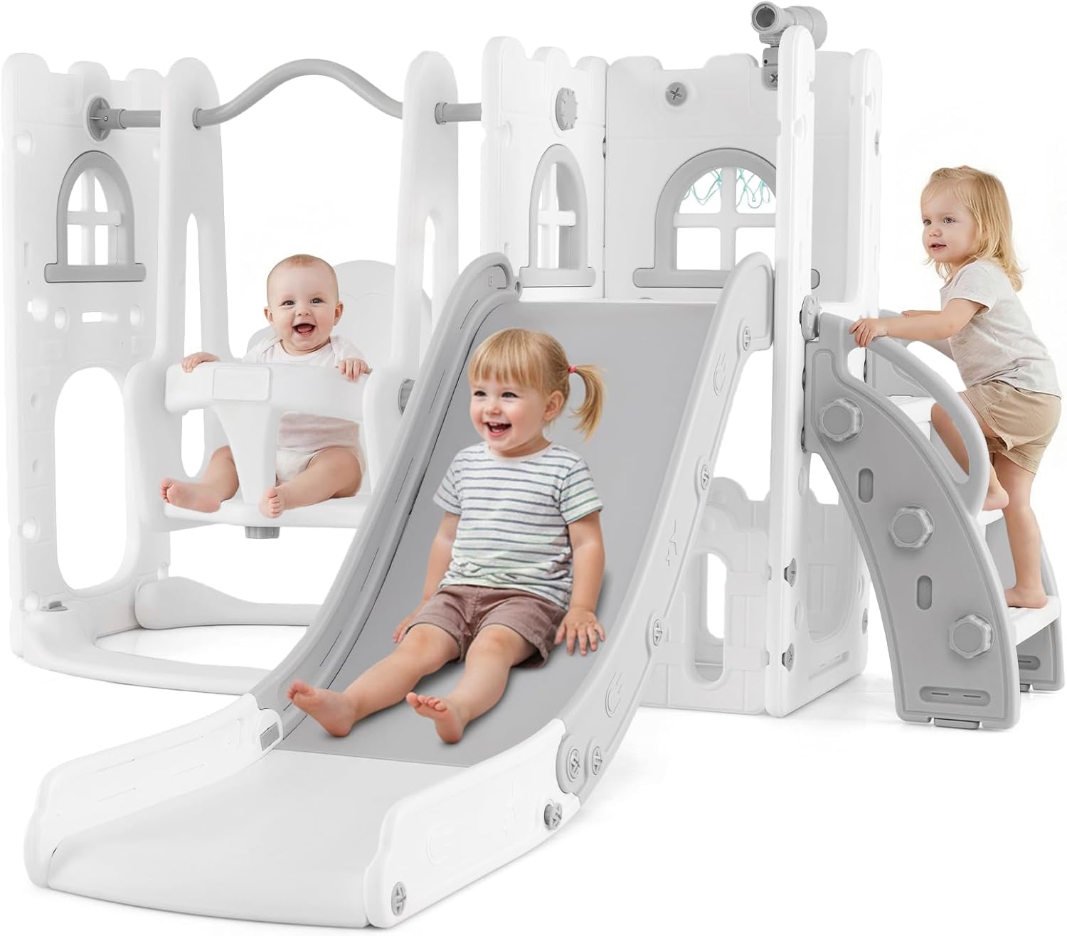 Toddler Slide and Swing Set, 7 – обзор и цена Kids Outdoor Swing Set With Slide