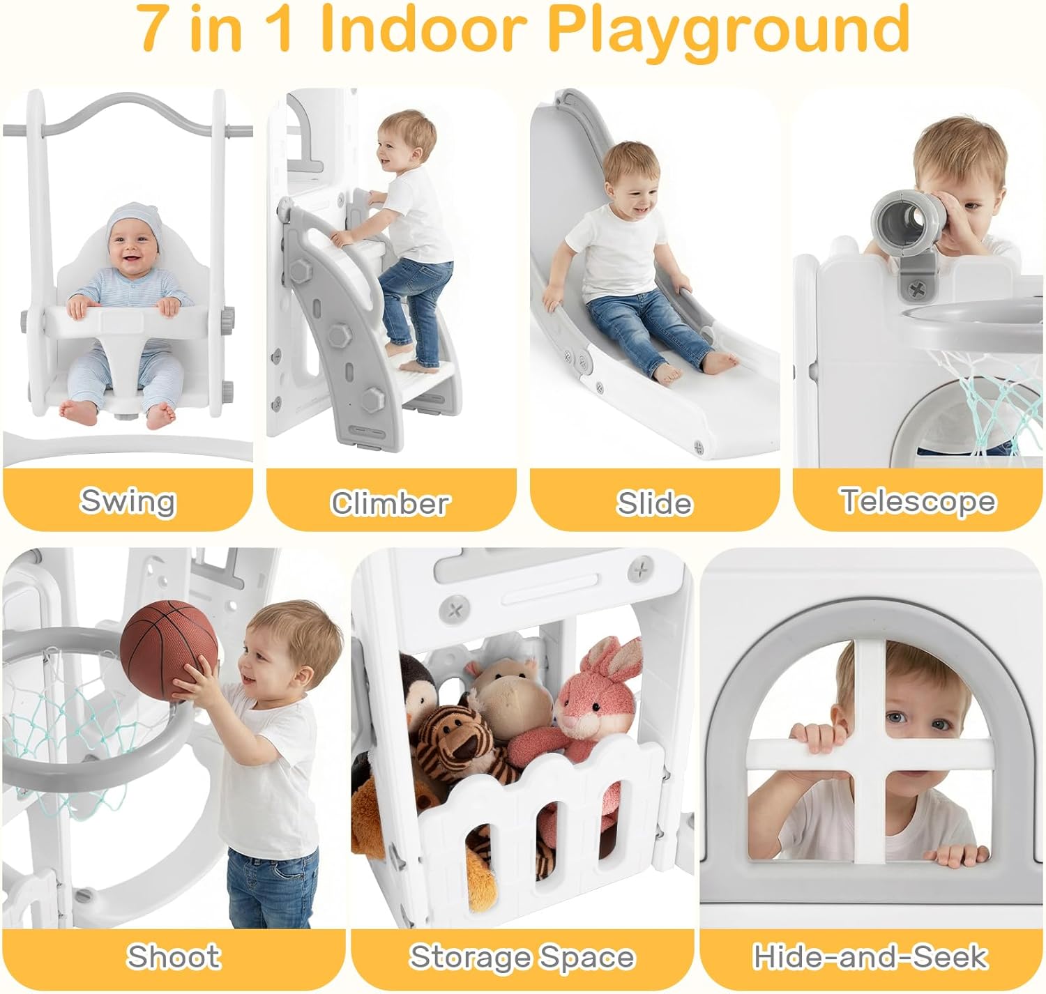 Toddler Slide and Swing Set, 7 – обзор и цена Kids Outdoor Swing Set With Slide