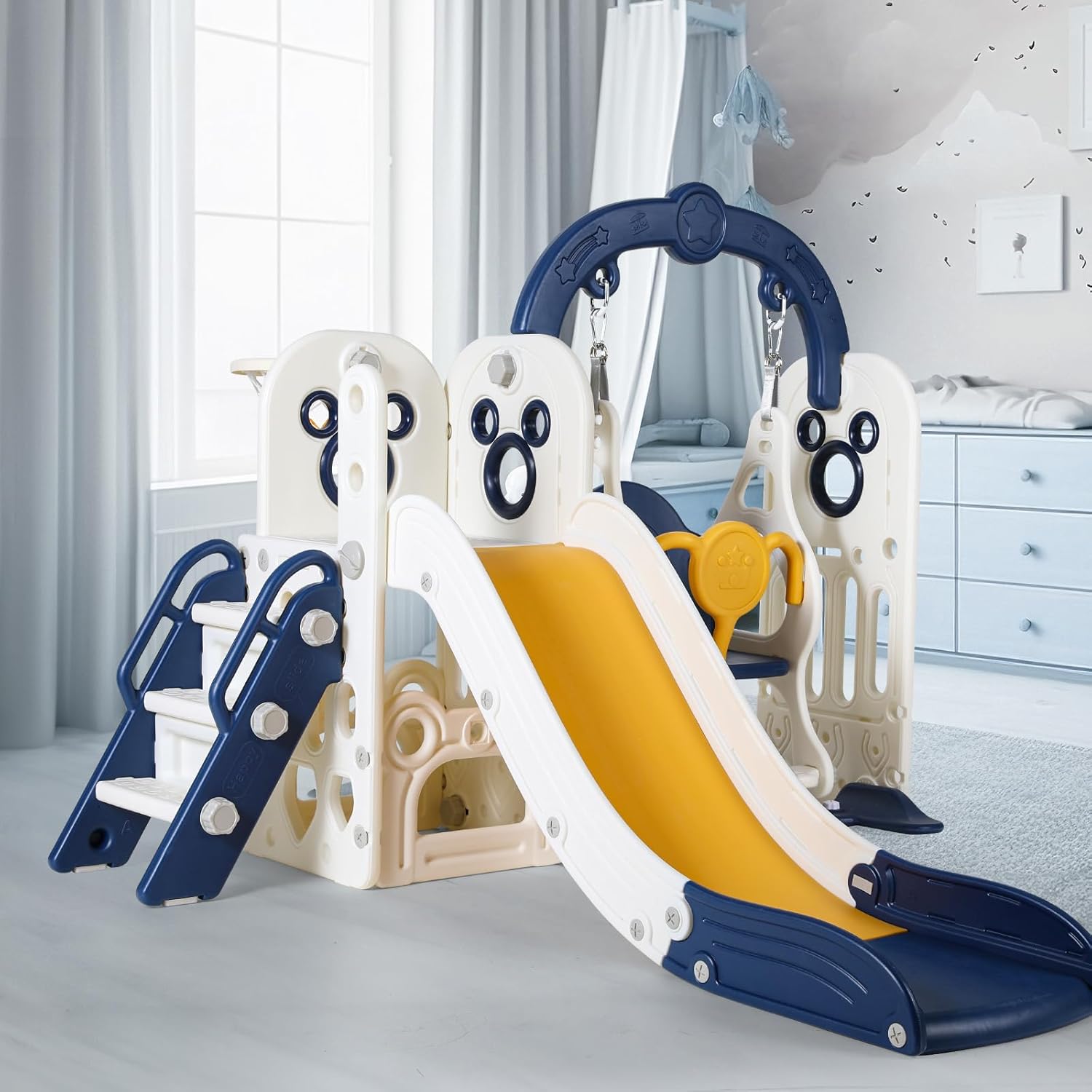 Swing Slide for Kids, 6 in 1 S – обзор и цена Kids Outdoor Swing Set With Slide