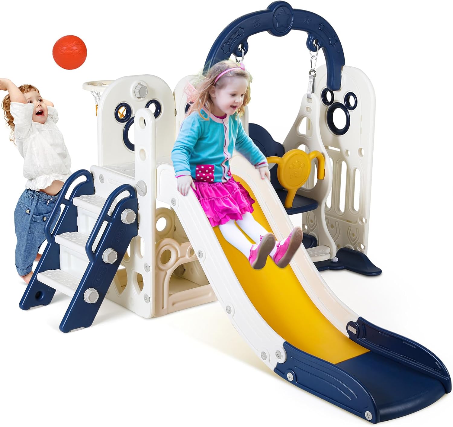 Swing Slide for Kids, 6 in 1 S – обзор и цена Kids Outdoor Swing Set With Slide