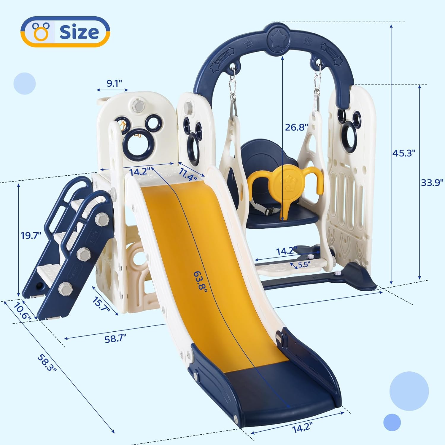 Swing Slide for Kids, 6 in 1 S – обзор и цена Kids Outdoor Swing Set With Slide