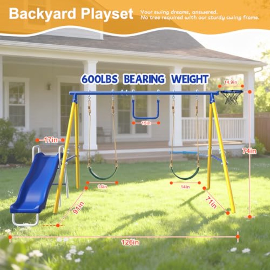 Backyard outdoor playset for k – обзор и цена Kids Outdoor Swing Set With Slide