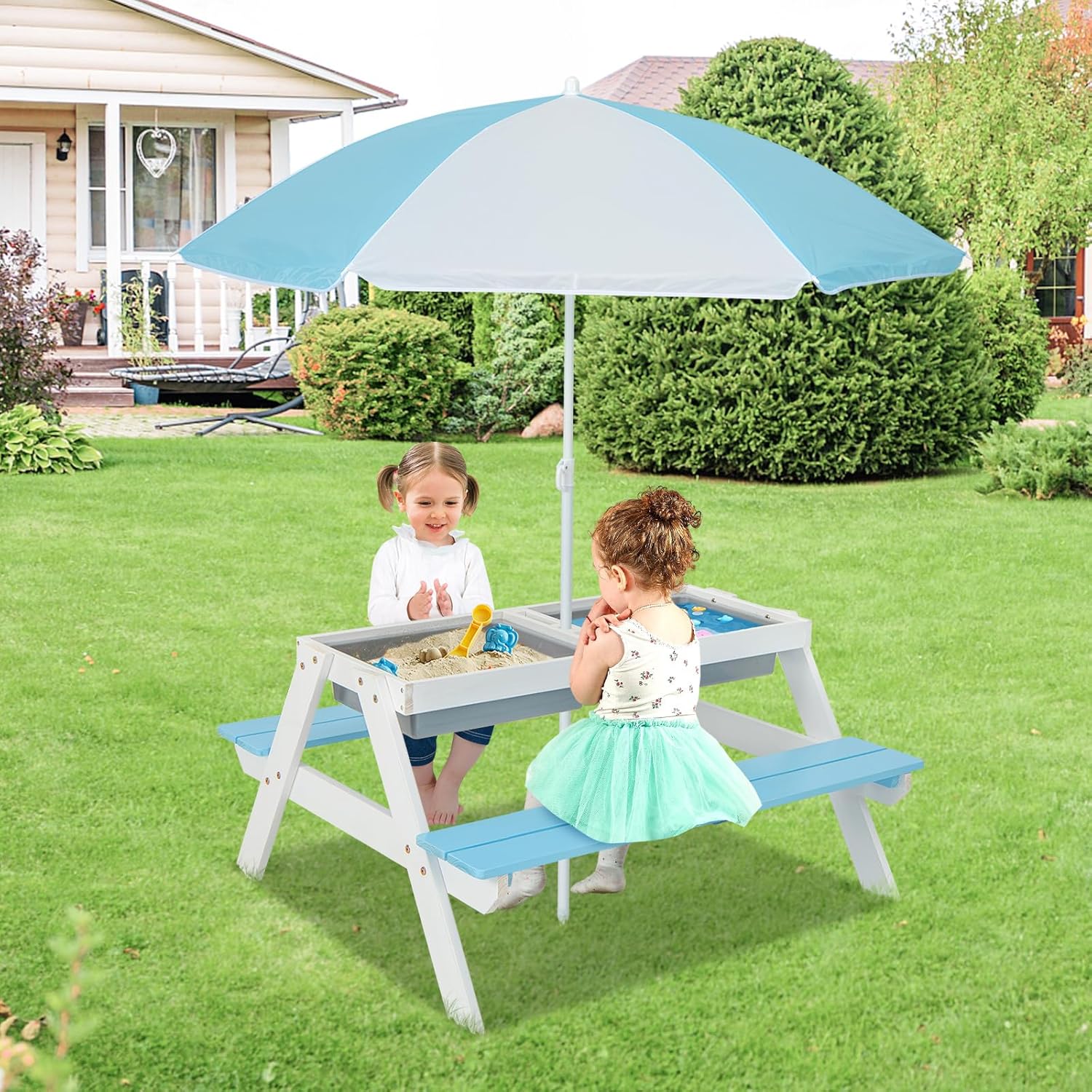 Kids Picnic Table, 4 in 1 Outd – обзор и цена Kids Outdoor Chair And Table