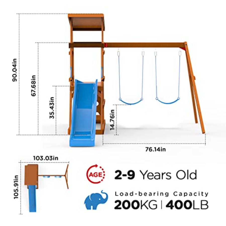 Wooden Swing Sets for Backyard – обзор и цена Kids Outdoor Swing Set With Slide