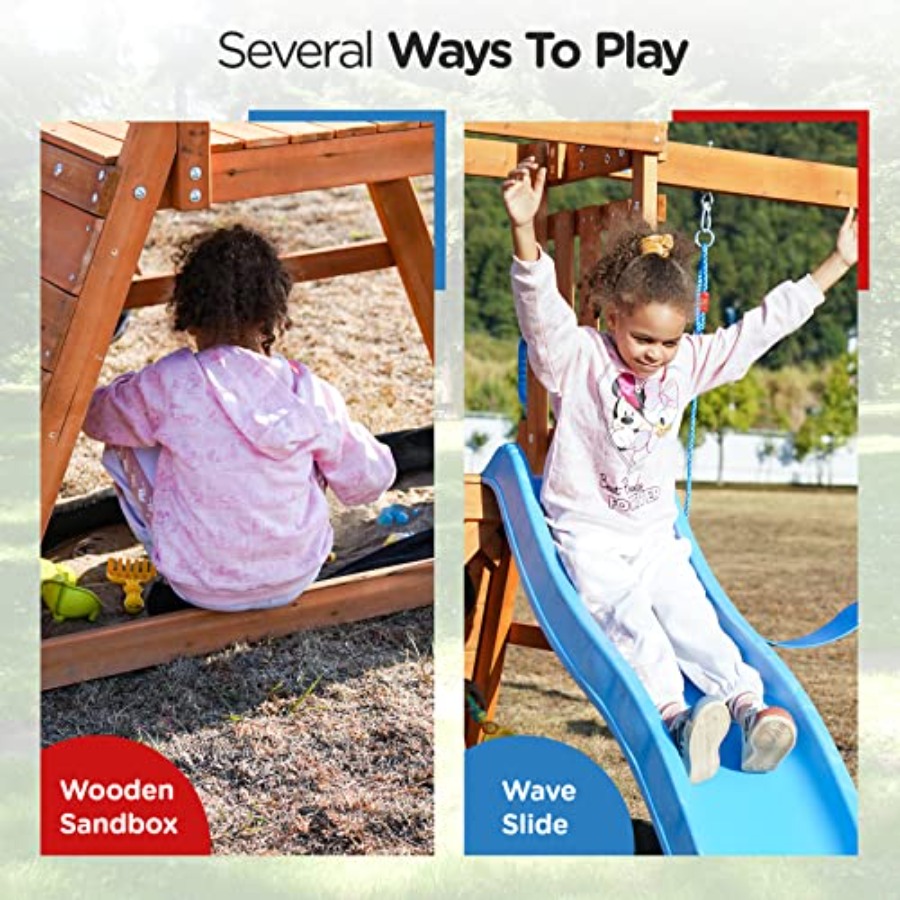 Wooden Swing Sets for Backyard – обзор и цена Kids Outdoor Swing Set With Slide