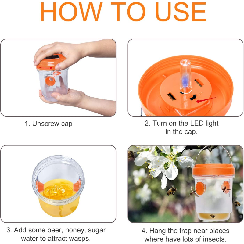 Solar Wasp Traps Hanging Yello – обзор и цена Bug Catching Kit