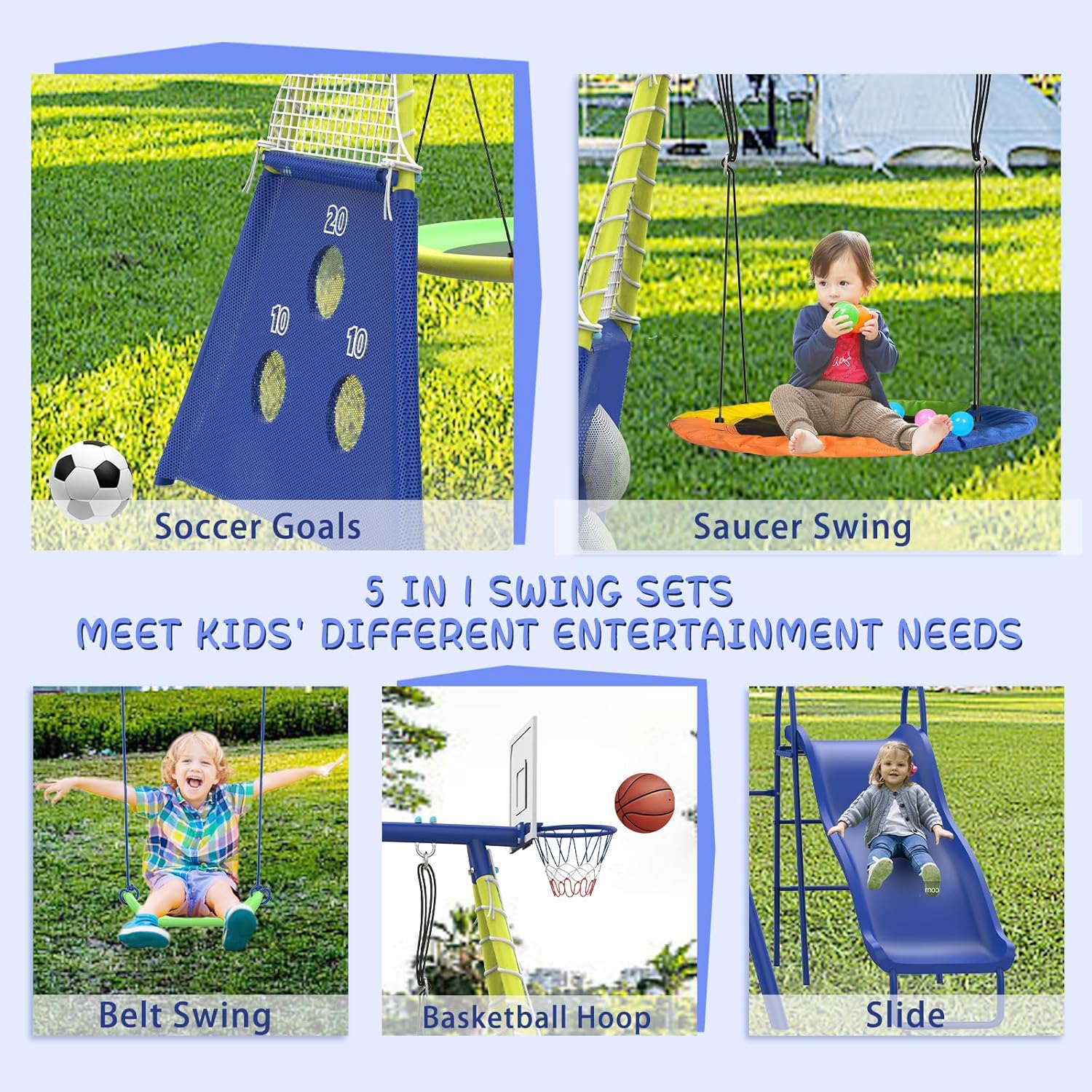 Swing Set for Kids Outdoor Swi – обзор и цена Kids Outdoor Swing Set With Slide