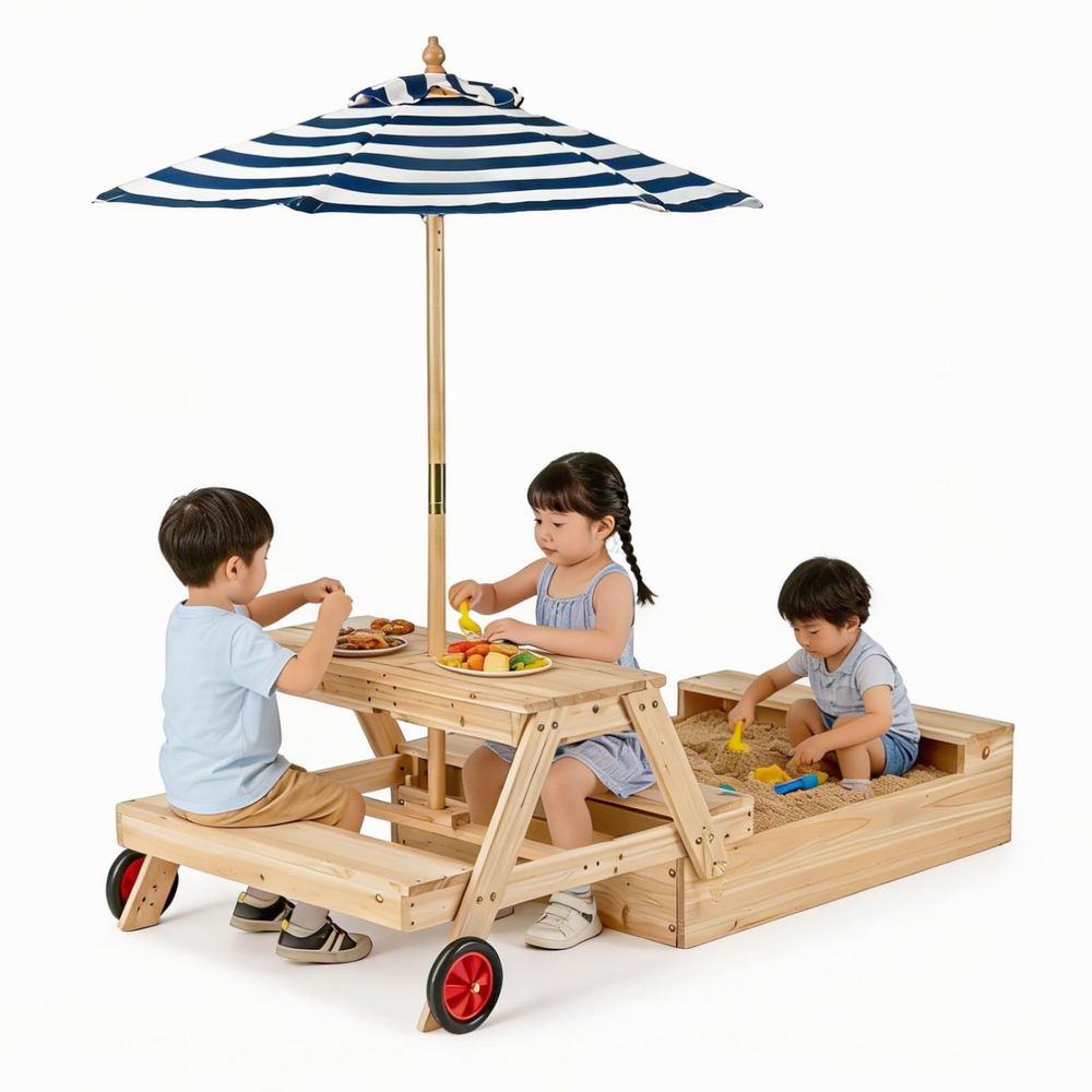 Kids Picnic Table with Sandbox – обзор и цена Kids Outdoor Chair And Table