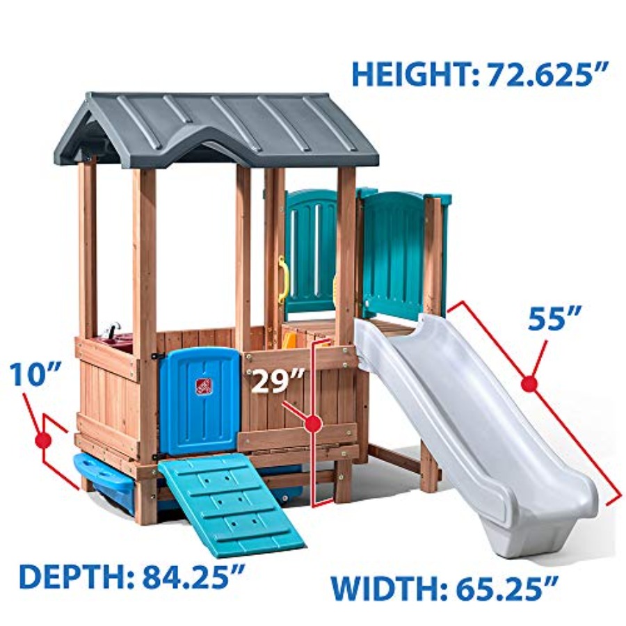 Woodland Adventure Playhouse & – обзор и цена Kids Outdoor Swing Set With Slide