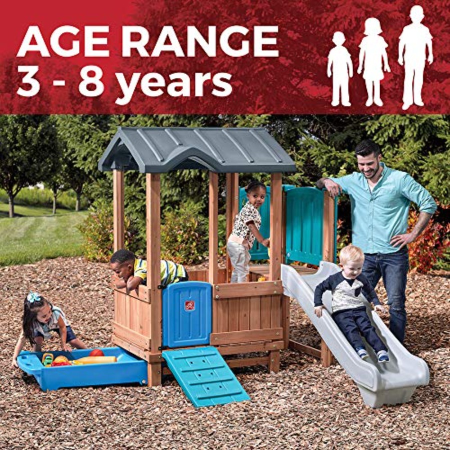 Woodland Adventure Playhouse & – обзор и цена Kids Outdoor Swing Set With Slide