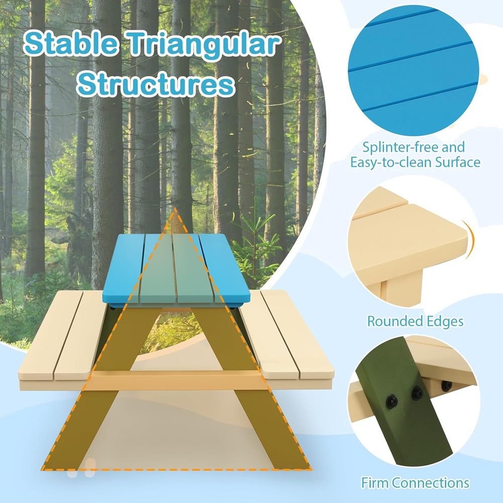 Acacia Wood Picnic Table and B – обзор и цена Kids Outdoor Furniture Set