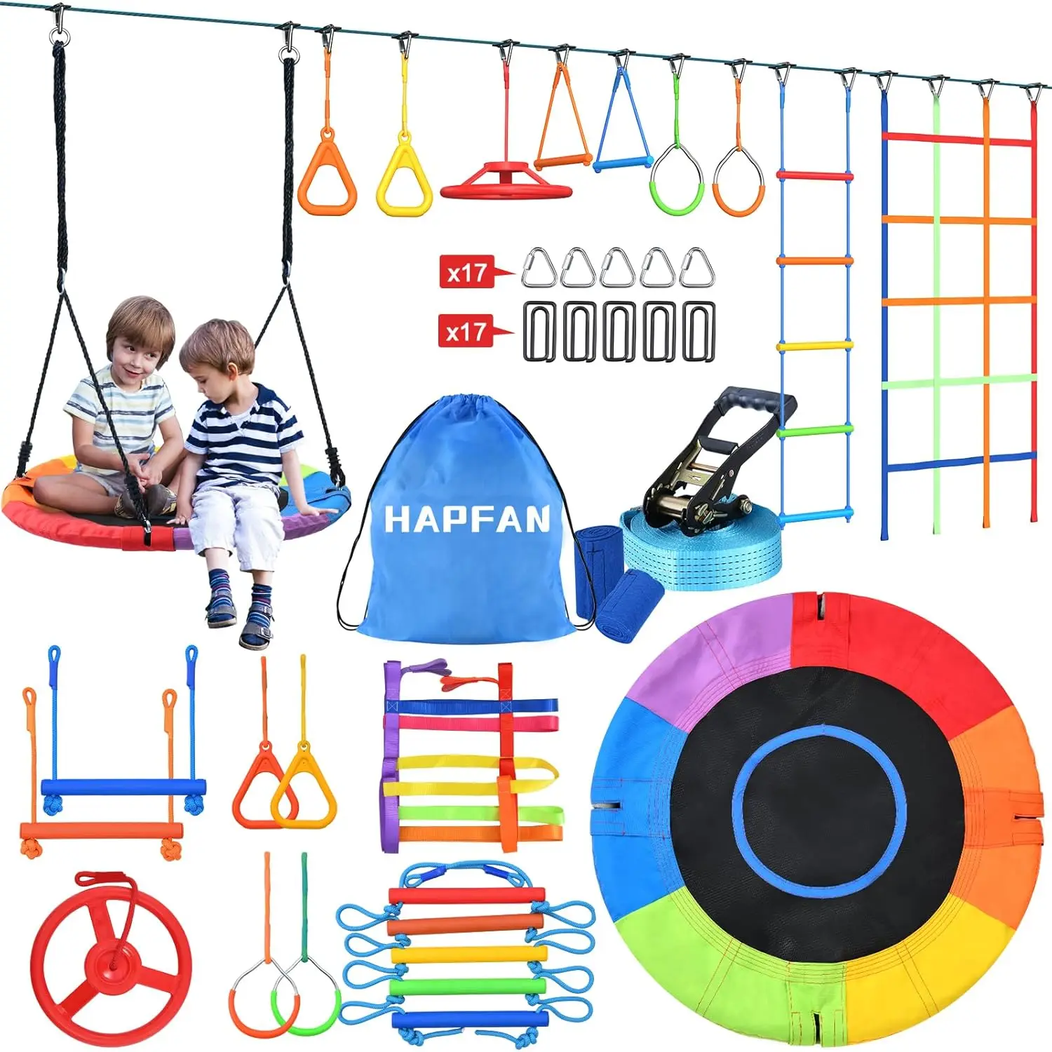 Activity priceHapfan 50 FT Nin – обзор и цена Kids Outdoor Ninja Set