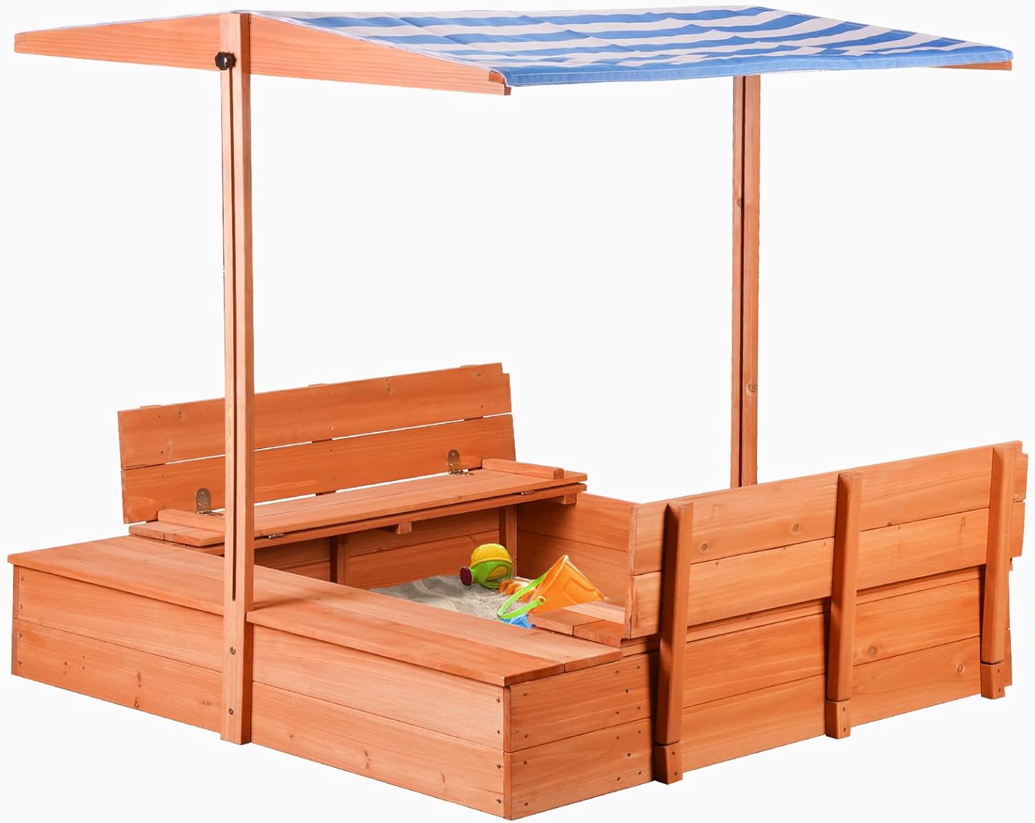 Wooden Sandbox with Cover and  – обзор и цена Kids Outdoor Play