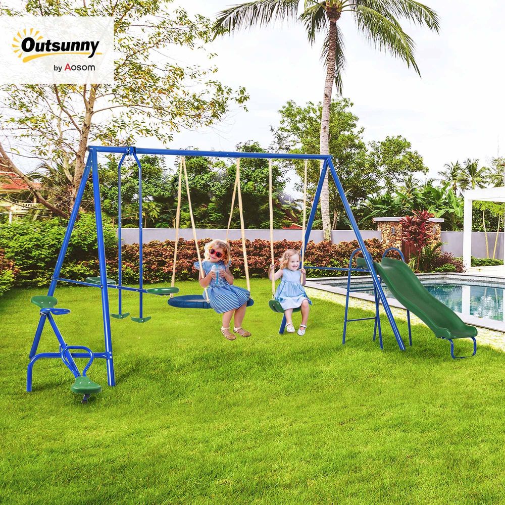Swing Set for Backyard, 5 in 1 – обзор и цена Kids Outdoor Swing Set With Slide