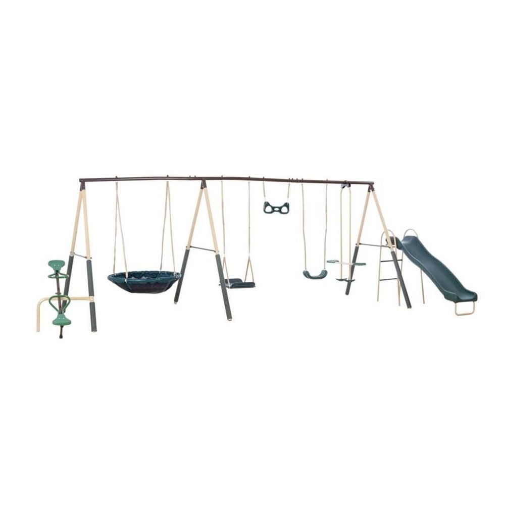 Swing Set for Backyard, 5 in 1 – обзор и цена Kids Outdoor Swing Set With Slide
