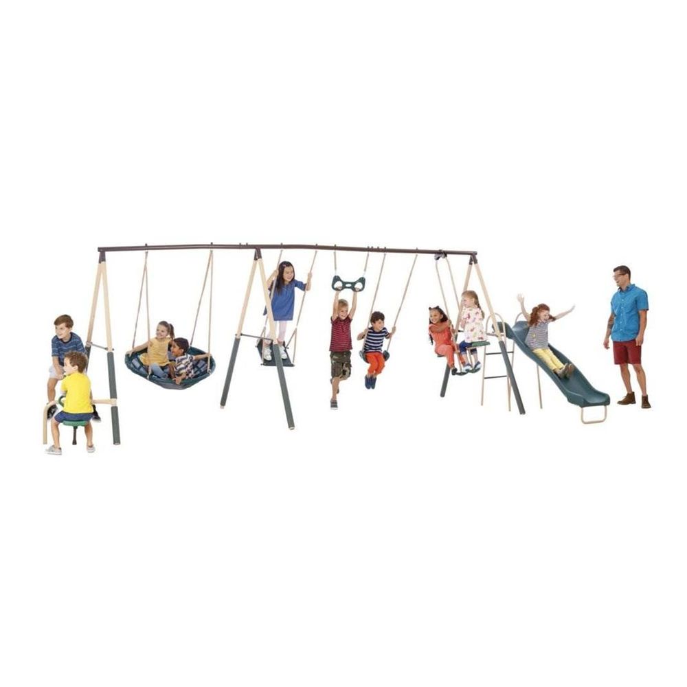 Swing Set for Backyard, 5 in 1 – обзор и цена Kids Outdoor Swing Set With Slide